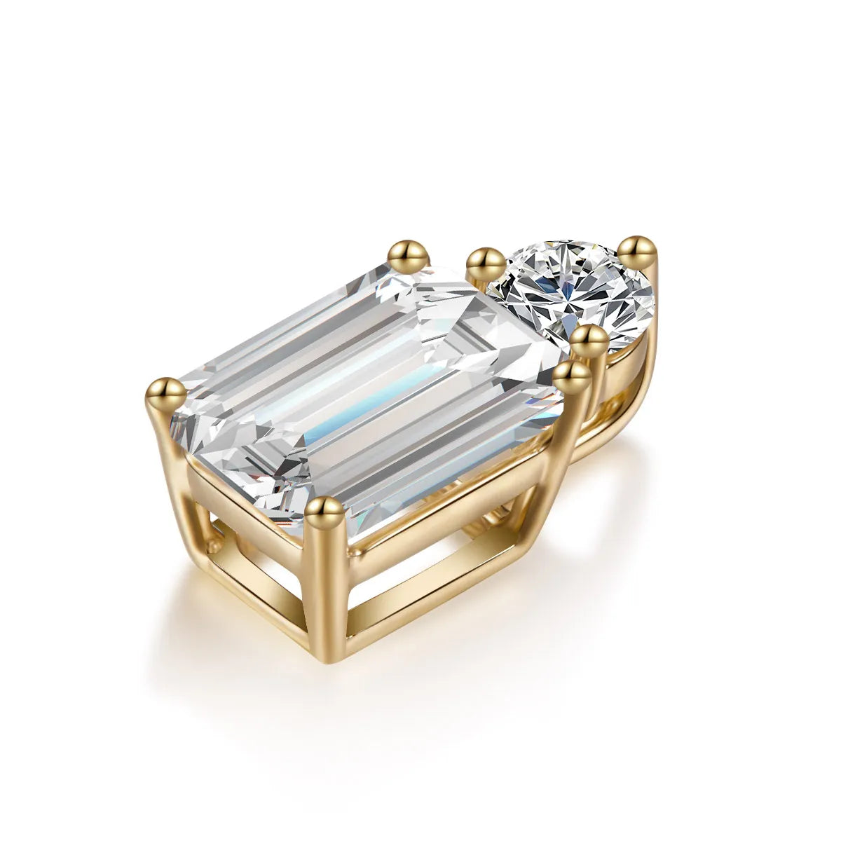 1.12 ct Celestial Four-Prong Emerald-Cut Lab-Grown Diamond Pendant in 18K Yellow Gold