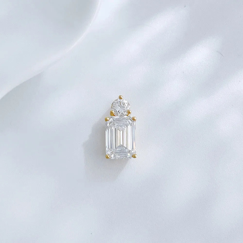 1.12 ct Celestial Four-Prong Emerald-Cut Lab-Grown Diamond Pendant in 18K Yellow Gold
