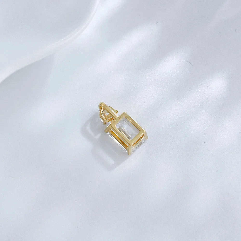 1.12 ct Celestial Four-Prong Emerald-Cut Lab-Grown Diamond Pendant in 18K Yellow Gold