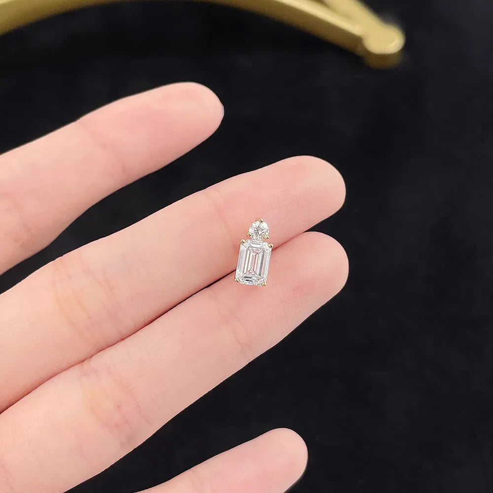 1.12 ct Celestial Four-Prong Emerald-Cut Lab-Grown Diamond Pendant in 18K Yellow Gold