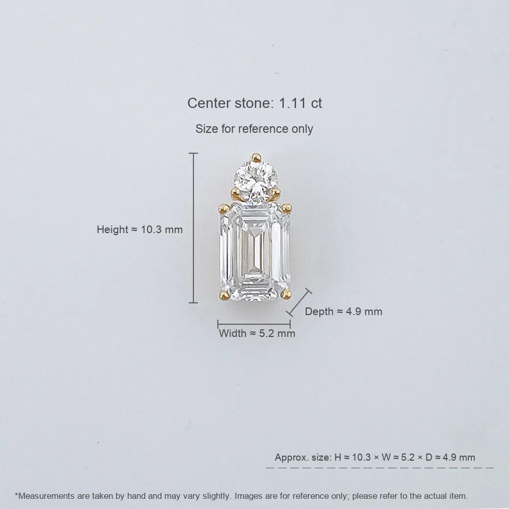 1.12 ct Celestial Four-Prong Emerald-Cut Lab-Grown Diamond Pendant in 18K Yellow Gold