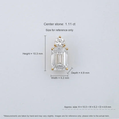 1.12 ct Celestial Four-Prong Emerald-Cut Lab-Grown Diamond Pendant in 18K Yellow Gold