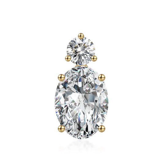 1.02 ct Four-Prong Oval-Cut Lab-Grown Diamond Pendant in 18K Yellow Gold
