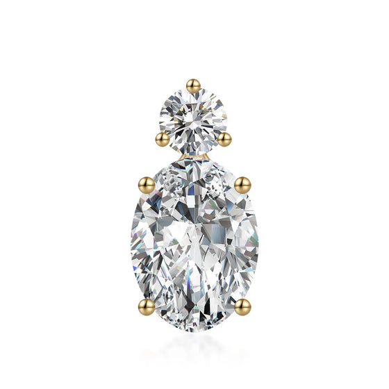 1.02 ct Four-Prong Oval-Cut Lab-Grown Diamond Pendant in 18K Yellow Gold
