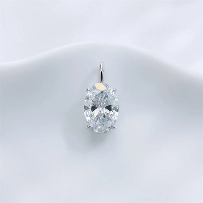 1.03 ct Minimalist Four-Prong Oval-Cut Lab-Grown Diamond Pendant in 18K White Gold