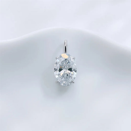 1.03 ct Minimalist Four-Prong Oval-Cut Lab-Grown Diamond Pendant in 18K White Gold