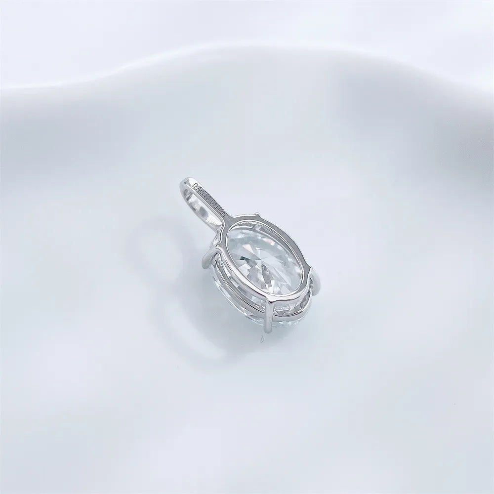 1.03 ct Minimalist Four-Prong Oval-Cut Lab-Grown Diamond Pendant in 18K White Gold