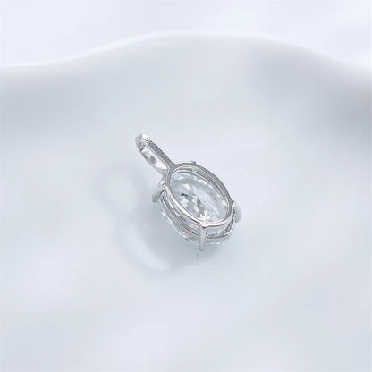 1.03 ct Minimalist Four-Prong Oval-Cut Lab-Grown Diamond Pendant in 18K White Gold