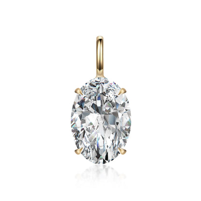 1.01 ct Minimalist Four-Prong Oval-Cut Lab-Grown Diamond Pendant in 18K Yellow Gold