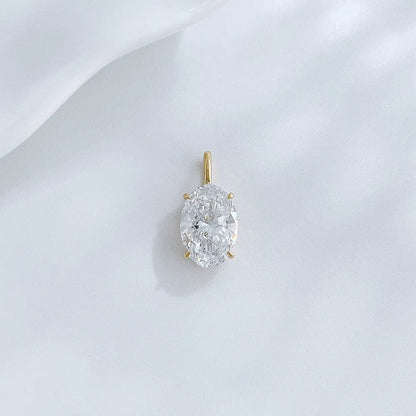 1.01 ct Minimalist Four-Prong Oval-Cut Lab-Grown Diamond Pendant in 18K Yellow Gold