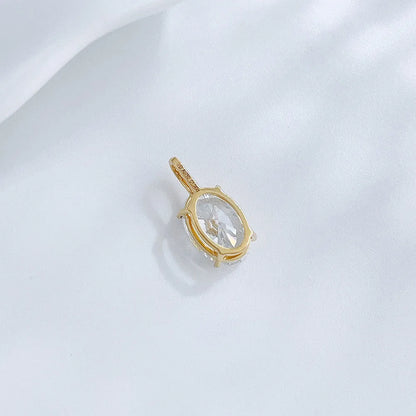 1.01 ct Minimalist Four-Prong Oval-Cut Lab-Grown Diamond Pendant in 18K Yellow Gold