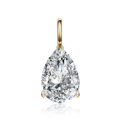 1.03 ct Minimalist Three-Prong Pear-Cut Lab-Grown Diamond Pendant in 18K Yellow Gold
