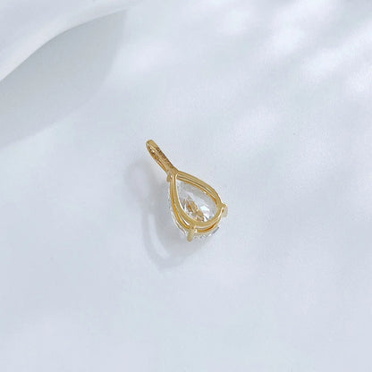 1.03 ct Minimalist Three-Prong Pear-Cut Lab-Grown Diamond Pendant in 18K Yellow Gold