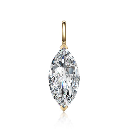 1.28 ct Minimalist Marquise-Cut Lab-Grown Diamond Pendant in 18K Yellow Gold