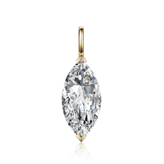 1.28 ct Minimalist Marquise-Cut Lab-Grown Diamond Pendant in 18K Yellow Gold