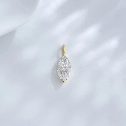 1.28 ct Minimalist Marquise-Cut Lab-Grown Diamond Pendant in 18K Yellow Gold