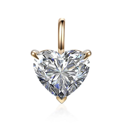 1.01 ct Three-Prong Heart-Cut Lab-Grown Diamond Pendant in 18K Yellow Gold