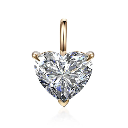 1.01 ct Three-Prong Heart-Cut Lab-Grown Diamond Pendant in 18K Yellow Gold