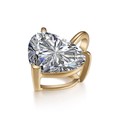 1.01 ct Three-Prong Heart-Cut Lab-Grown Diamond Pendant in 18K Yellow Gold