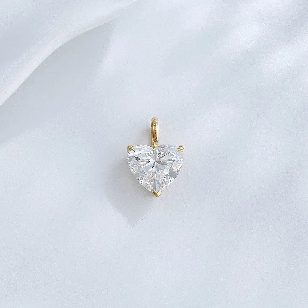1.01 ct Three-Prong Heart-Cut Lab-Grown Diamond Pendant in 18K Yellow Gold