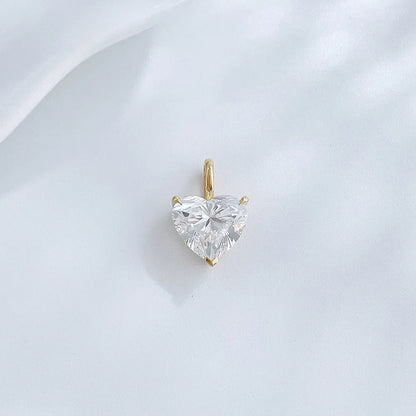 1.01 ct Three-Prong Heart-Cut Lab-Grown Diamond Pendant in 18K Yellow Gold