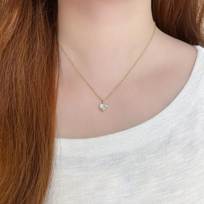 1.01 ct Three-Prong Heart-Cut Lab-Grown Diamond Pendant in 18K Yellow Gold