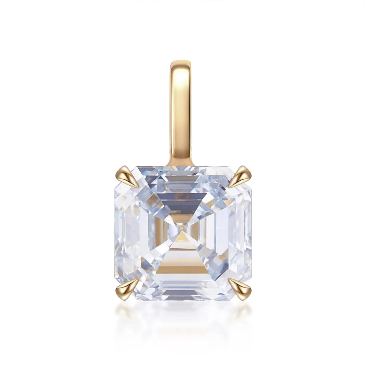 1.03 ct Minimalist Four-Prong Princess-Cut Lab-Grown Diamond Pendant in 18K Yellow Gold