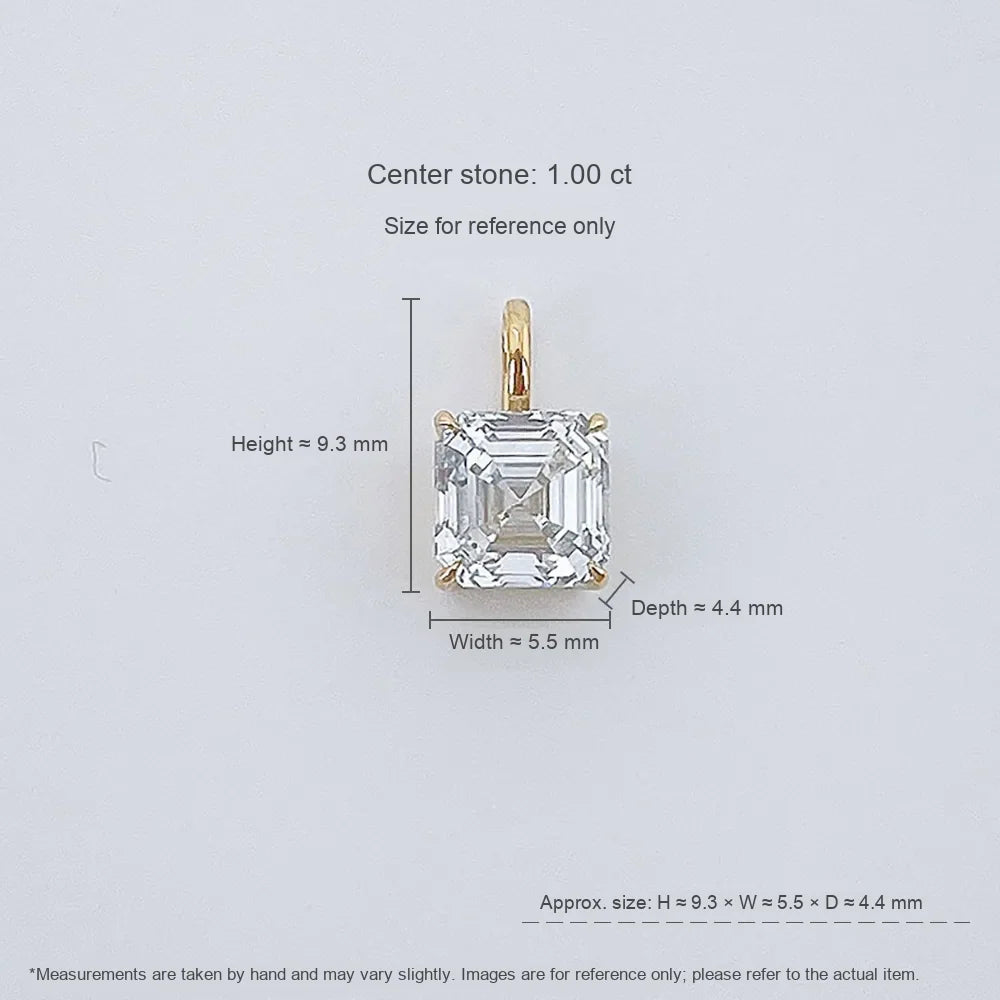 1.03 ct Minimalist Four-Prong Princess-Cut Lab-Grown Diamond Pendant in 18K Yellow Gold