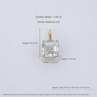 1.03 ct Minimalist Four-Prong Princess-Cut Lab-Grown Diamond Pendant in 18K Yellow Gold