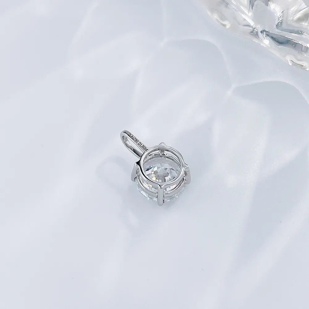1.08 ct Minimalist Four-Prong Round-Cut Lab-Grown Diamond Pendant in 18K White Gold