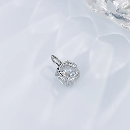 1.08 ct Minimalist Four-Prong Round-Cut Lab-Grown Diamond Pendant in 18K White Gold