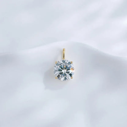 1.02 ct Minimalist Four-Prong Round-Cut Lab-Grown Diamond Pendant in 18K Yellow Gold