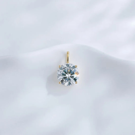 1.02 ct Minimalist Four-Prong Round-Cut Lab-Grown Diamond Pendant in 18K Yellow Gold
