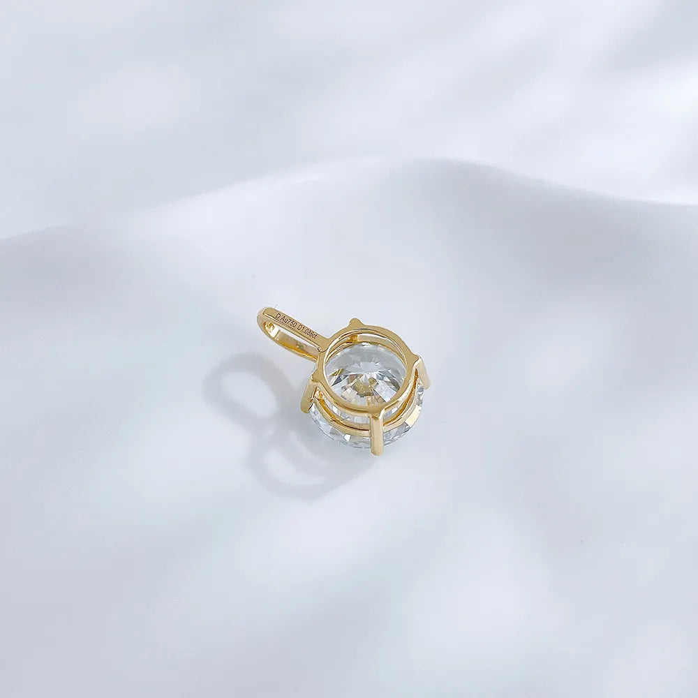 1.02 ct Minimalist Four-Prong Round-Cut Lab-Grown Diamond Pendant in 18K Yellow Gold