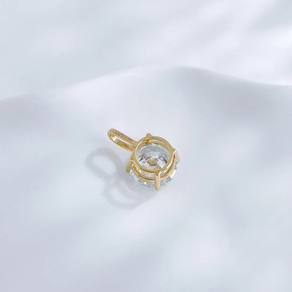 1.02 ct Minimalist Four-Prong Round-Cut Lab-Grown Diamond Pendant in 18K Yellow Gold