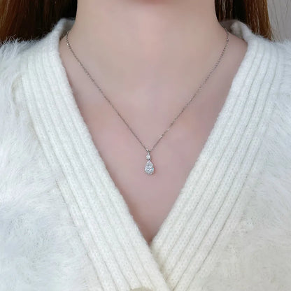 1.02 ct Three-Prong Pear-Cut Lab-Grown Diamond Pendant in PT950 Platinum
