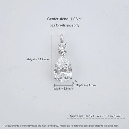 1.02 ct Three-Prong Pear-Cut Lab-Grown Diamond Pendant in PT950 Platinum