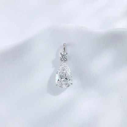 1.01 ct Celestial Three-Prong Pear-Cut Lab-Grown Diamond Pendant in 18K White Gold