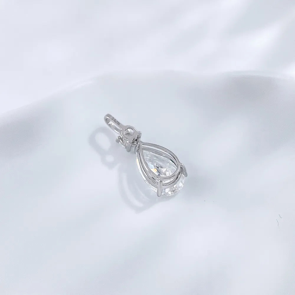 1.01 ct Celestial Three-Prong Pear-Cut Lab-Grown Diamond Pendant in 18K White Gold
