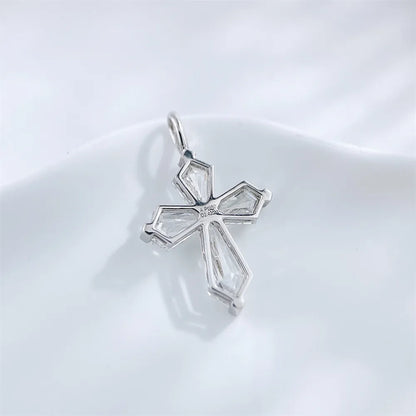 1.08 ctw Cross Emerald-Cut Lab-Grown Diamond Pendant in PT950 Platinum