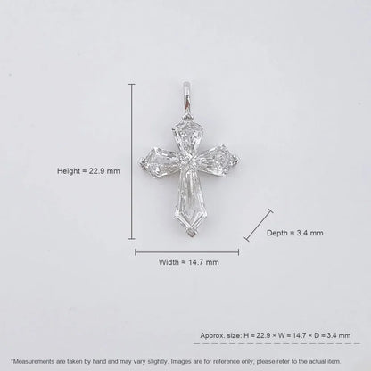 1.08 ctw Cross Emerald-Cut Lab-Grown Diamond Pendant in PT950 Platinum