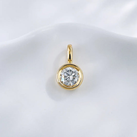 0.5 ct Minimalist Round-Cut Lab-Grown Diamond Pendant in 18K Yellow Gold