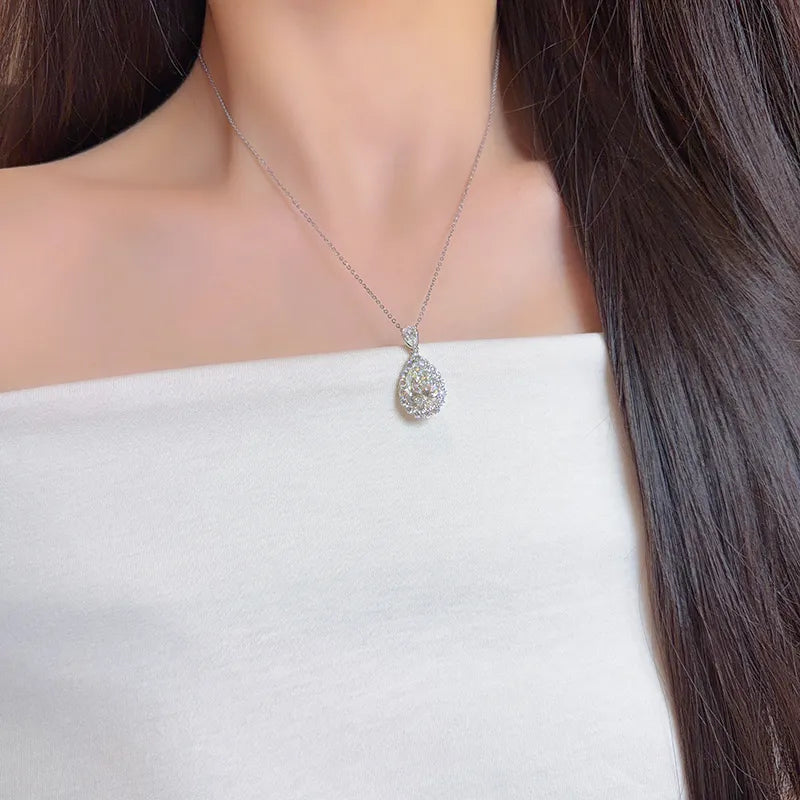 2.09 ct Pear-Cut Lab-Grown Diamond Pendant in 18K White Gold