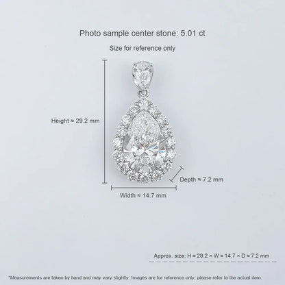 2.09 ct Pear-Cut Lab-Grown Diamond Pendant in 18K White Gold