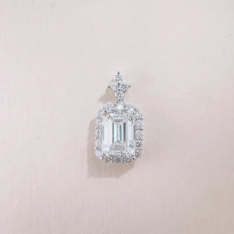 2 ct Emerald-Cut Lab-Grown Diamond Pendant in 18K White Gold