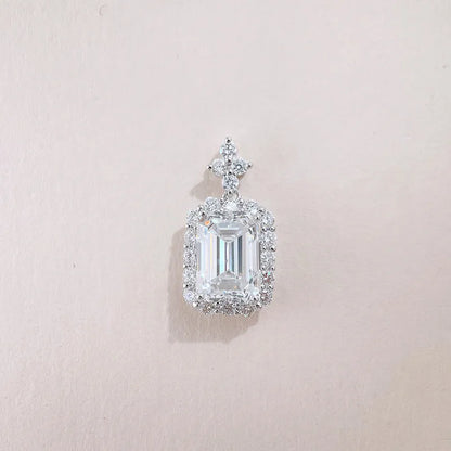 2 ct Emerald-Cut Lab-Grown Diamond Pendant in 18K White Gold