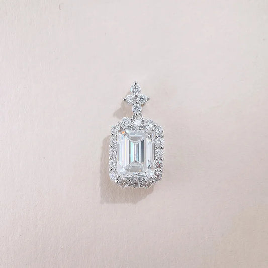 2 ct Emerald-Cut Lab-Grown Diamond Pendant in 18K White Gold