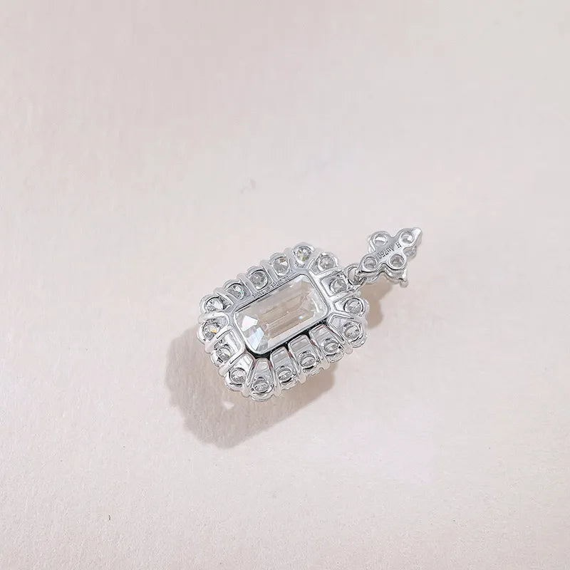 2 ct Emerald-Cut Lab-Grown Diamond Pendant in 18K White Gold