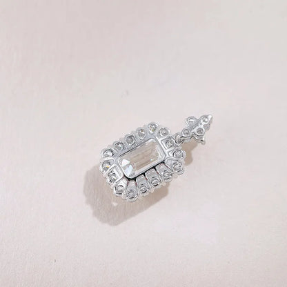 2 ct Emerald-Cut Lab-Grown Diamond Pendant in 18K White Gold