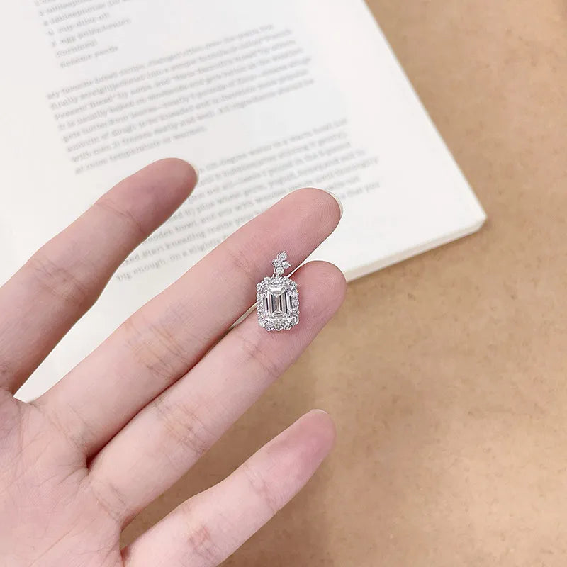 2 ct Emerald-Cut Lab-Grown Diamond Pendant in 18K White Gold